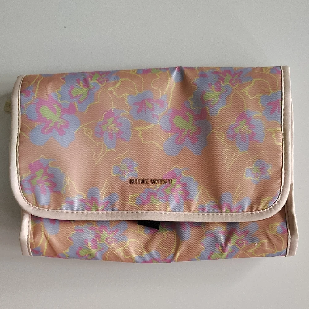 Nine West Pink and Purple Cosmetic Bag with Iridescent Finish